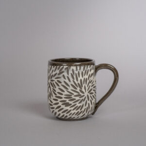 Kaffeetasse weiss gemustert