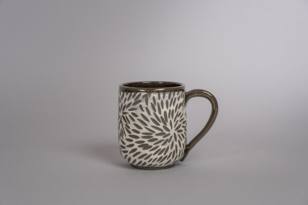 Kaffeetasse weiss gemustert